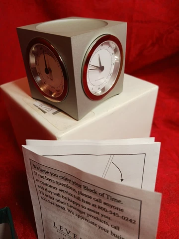 VINTAGE Levenger BLOCK OF Time DESK TOP WEATHER STATION  NEW  COOL LOOKS 😎 Cover