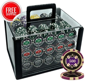 MRC POKER 600 14G ACE CASINO POKER CHIPS SET HEAVY DUTY ACRYLIC CASE - Picture 1 of 4