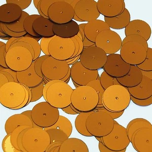 Lentelletes de costura metálicos satén satinado naranja mate de 15 mm lentejuelas redondas - Imagen 1 de 2