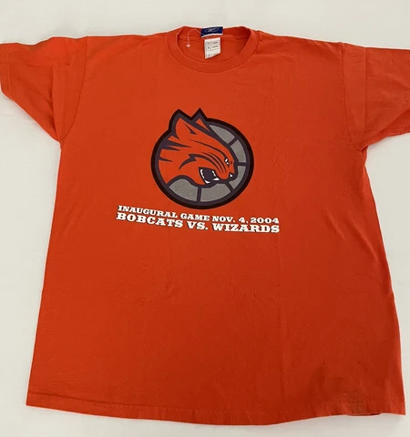 Charlotte Bobcats Inaugural Game 11.4.2004 Short Sleeve T Shirt XL 0823a Cover