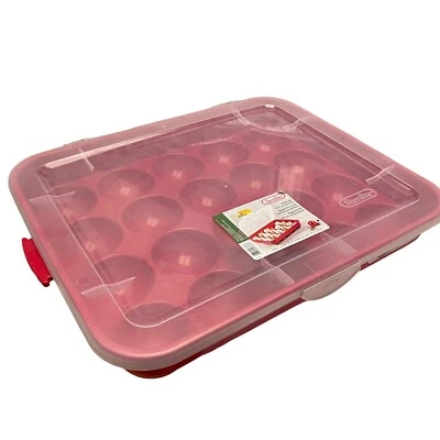 Sterilite Ornament Red Storage Case Holds 20 3.5" Christmas Ornaments - Image 1 of 4