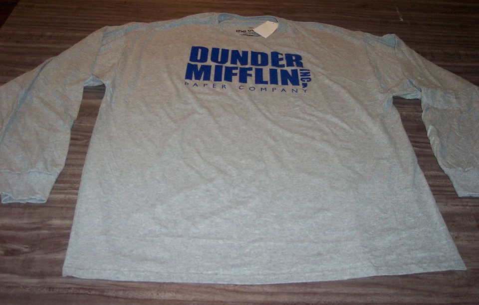 Mens The Office Dunder Mifflin Inc Paper Co Long Sleeve T-shirt Tee Sz 2xl