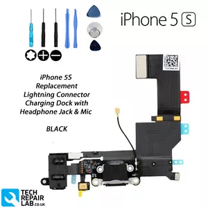 NEW Replacement iPhone 5S Charging Dock Port Headphone Jack - BLACK - Picture 1 of 3