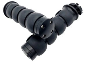 TWISTED BLACK CUSHION GRIPS HARLEY SOFTAIL DYNA TOURING SPORTSTER FXR INDIAN - Picture 1 of 1