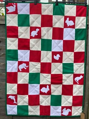 Handmade, soft, patchwork baby blanket, stroller blanket, play mat, bed blanket - Image 1 of 4