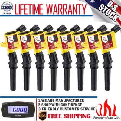 8 Pack Ignition Coil For Ford F150 F250 F550 Lincoln 4.6L 5.4L V8 FD503 DG508 - Image 1 of 4