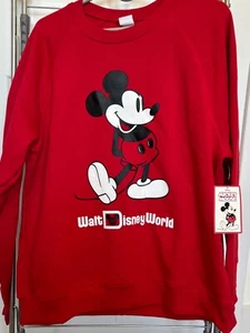 Walt Disney World Red Sweater NWT Adult XL Mickey Mouse Standing Parks - Picture 1 of 7