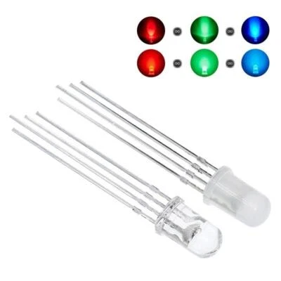 50Pcs Color Light 5mm Diode 5mm LED 4 Feet Transparent Common Cathode/Anode - Image 1 of 4
