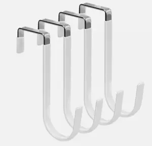 4 PCS Over-The-Door Hooks - Heavy Duty, Scratch-Resistant for Clothes & Towels - Picture 1 of 12