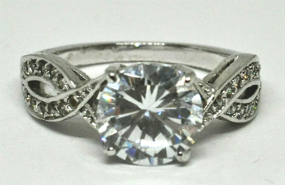 Fragrant Jewels Inner Circle Clear White Rhinestone Ring Size 5 Pre-Owned #3 - Image 1 of 1