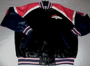 Denver Broncos Kunstlederjacke schwarz bestickte Logos NFL - Bild 1 von 2