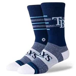 Tampa Bay Rays Closer TB Stance MLB Baseball Crew Socks Large Men's 9-13 - Picture 1 of 4