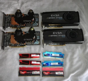 PC MEMORY VIDEO CARD LOT AS IS UNTESTED GEFORCE GTX 470 COPPER GTX 670 - Picture 1 of 9