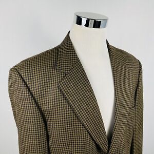 Example x Missoni 44L Sport Coat Gold Brown Houndstooth 100% Wool Three Button