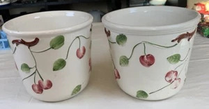 Vintage Porzellan Keramik Kanister Kanister handbemalt ITALIEN Kirschen sehr schönes Paar - Bild 1 von 13