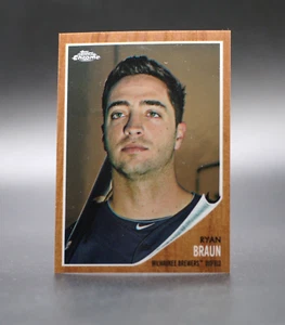 2011 Topps Heritage RYAN BRAUN /1962 Chrome Parallel Card C175 Milwaukee Brewers - Picture 1 of 2