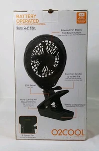 Neu im Karton O2COOL batteriebetrieben schwenkbar 5 Zoll Clip Ventilator - Bild 1 von 6