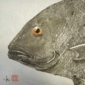 American Red Snapper Gyotaku - Limited Edition Reproduction, Unframed. 12"x12" - Picture 1 of 4