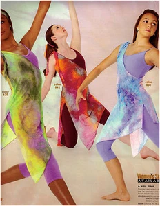 NWT Capri Unitard Lyrical costume 3 colors child sz Tiedye shelf lined Dance - Picture 1 of 12