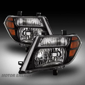 CRYSTAL HEADLIGHT LAMP BLACK FOR 08-12 PATHFINDER LE S SV LEFT+RIGHT PAIR SET - Bild 1 von 7
