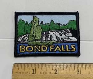 Bond Falls malerischer Wasserfall Michigan Souvenir gestickter Aufnäher Abzeichen - Bild 1 von 3