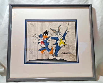 Bugs Bunny Daffy Duck Stock Traders Signed Chuck Jones Warner Bros LE - Image 1 of 4