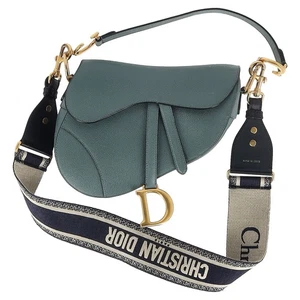 Dior Saddle Bag In Leather Women Blue One Size - Picture 1 of 12