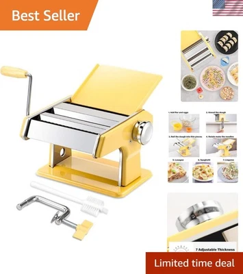 Versatile Hand Crank Pasta Maker - 7 Thickness Settings for Spaghetti and More - Image 1 of 4