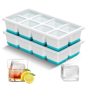 Ice Cube Tray, 2 Pack Reusable Large Ice Cube Molds, Ice Cube Trays for Freez... - Picture 1 of 8