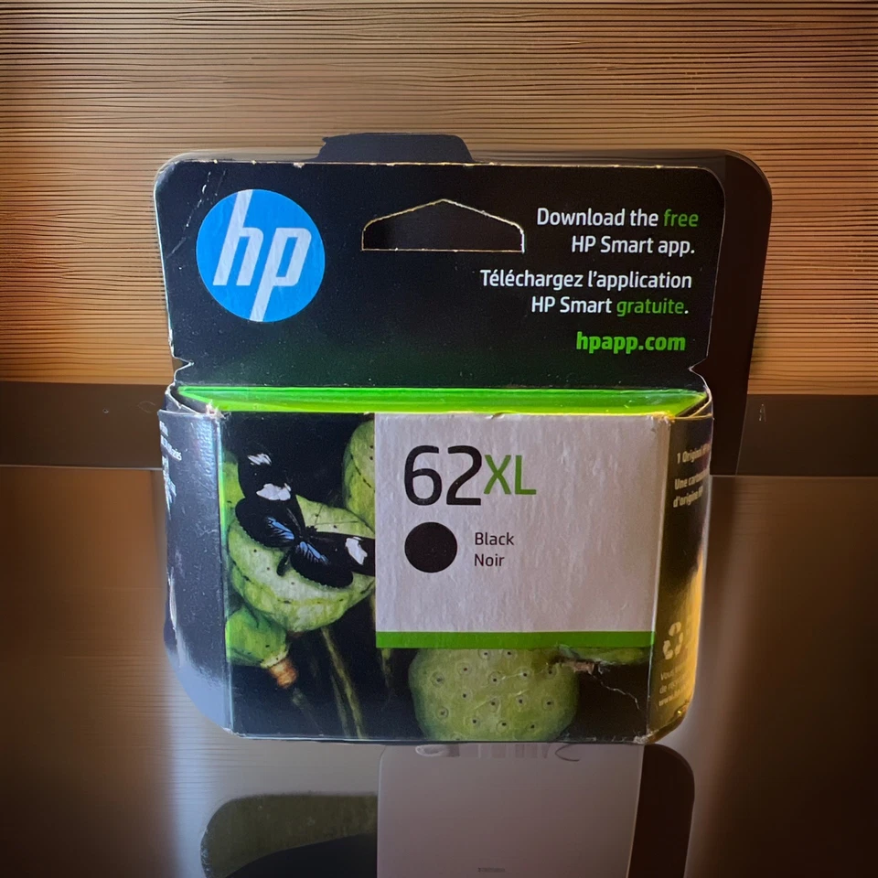 HP 62XL Black High Yield Ink Cartridge OEM New EXP 10/2023 - Image 1 of 1