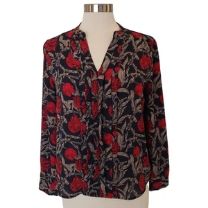 Banana Republic Floral Rose Peony Tunic Blouse Size Petite Small - Picture 1 of 4
