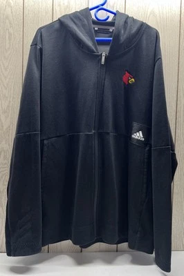 Louisville Cardinals Adidas Basketball Club Full Zip Climalite Hoodie Size 2XL - Image 1 of 4