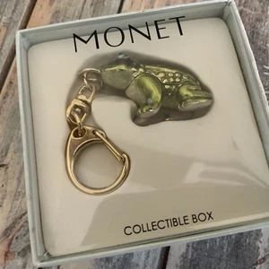 Monet Strass Emaille Frosch Sammler Box Schlüsselanhänger in Goldton - Bild 1 von 6
