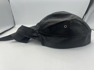 SOLID LEATHER Biker SKULL CAP small Motorcycle Bandana Head Wrap Du Doo Do Rag - Picture 1 of 11