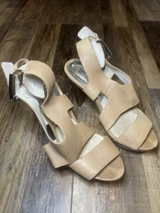 "Tacones de plataforma Michael Kors para mujer de cuero con tiras talla 6,5 nude 4,5""" - Imagen 1 de 7