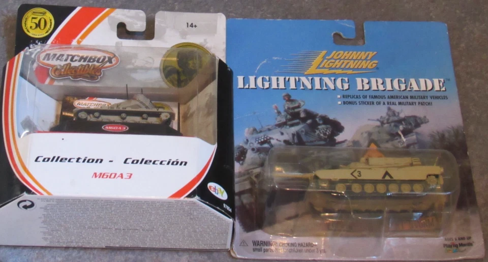 VTG Matchbox Collectibles M60A3 Tank Vehicle 2001 LOT M1A1 Johnny Lightning - Image 1 of 4