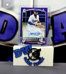 Bowman 2025 cromo refractor púrpura automático #CPADOR David Ortiz Jr. 1st Bowman/250 - Imagen 1 de 2