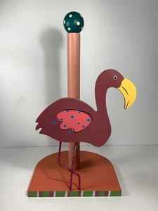 Handgefertigter skurriler hölzerner Flamingo Papierhandtuchhalter 14 Zoll - Bild 1 von 9