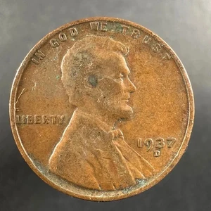 1937-D Lincoln Wheat Cent - gut getragene Details - Bild 1 von 4