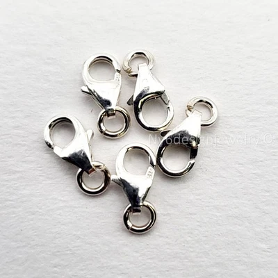 Cierre de garra de langosta de plata esterlina .925 real - 4x7 mm 5 piezas cierre de gatillo Foto 1 de 4