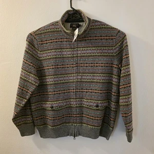 RRL By Ralph Lauren Mens XXL Fair Isle Cotton Blend Full Zip Cardigan NWT - Picture 1 of 12