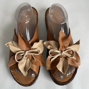 Spring Step Hilary Platform Leather Slide Sandals Brown EU 42 / US 10.5 - 11 - Picture 1 of 18