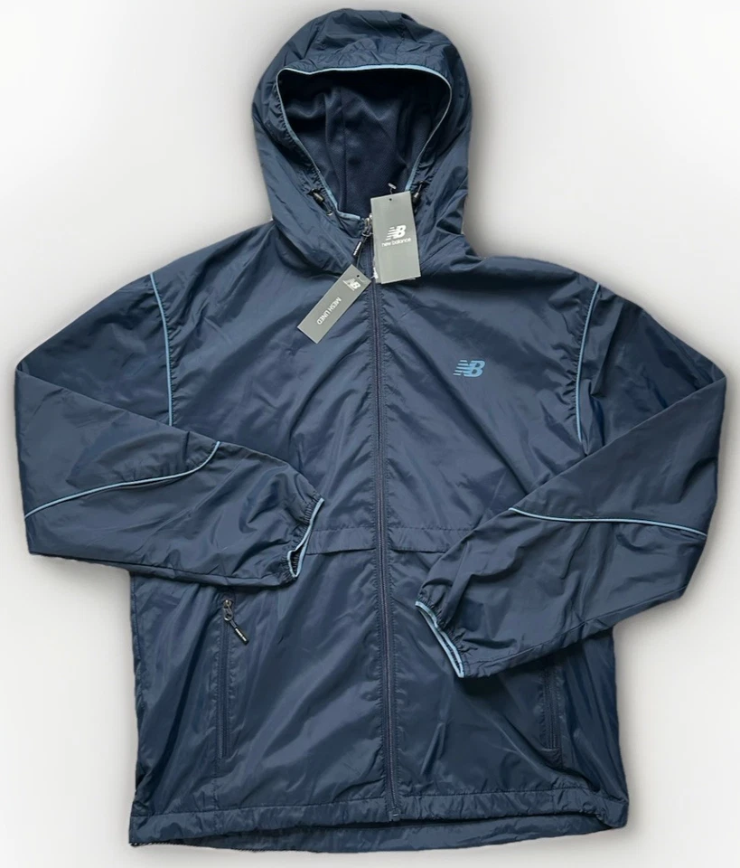 New Balance Windbreaker Mesh Lined Hooded Jacket • Men's L - Image 1 of 4