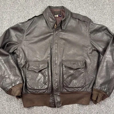 ВИНТАЖНЫЙ тип A-2 полета куртка квартирмейстер униформа мужской 44 L армии ВВС - Изображение 1 из 4