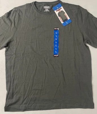 NWT Kirkland Signature Mens Pima Cotton Slub Tee T-Shirt GRAY Short Sleeve LARGE - Image 1 of 4