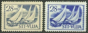 Trieste Zone B 1952, 28Din Sport Sailing Color Shades, MH - Picture 1 of 2