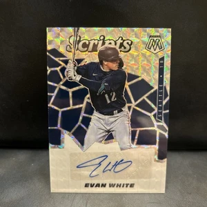 Evan White 2021 Mosaic Baseball Rookie Auto Scripts Silver Mariners SCR-EW - Picture 1 of 2