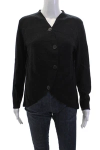 Lafayette 148 New York Women's Long Sleeves Cardigan Sweater Black Size M - Picture 1 of 6