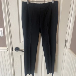 Kate Spade Black Wool flat Front  Trousers Detailed Hem Bow Size 10 - Picture 1 of 7
