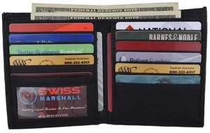 Swiss Marshall RFID Blocking Men's Slim Bifold Hipster Credit Card Premium La... - Picture 1 of 8